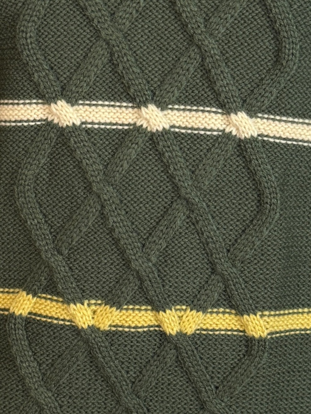 DAVI & DANI ARMY GREEN STRIPE CABLE KNIT SWEATER SIZE LARGE - NWT - Picture 9 of 14